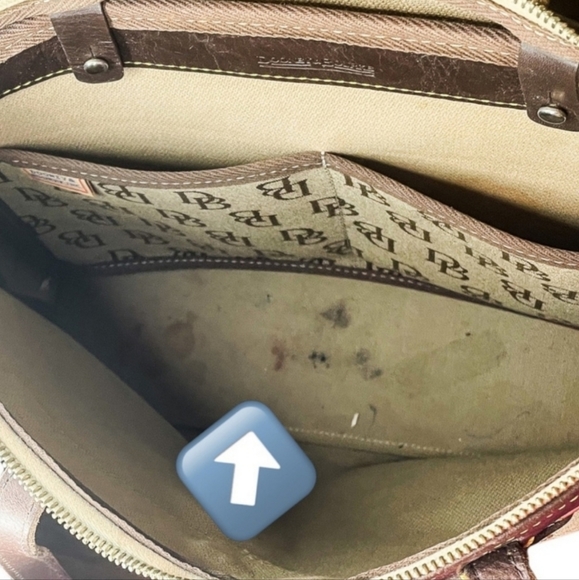 Dooney & Bourke Signature Satchel Leather Zip Closure Tassel Bag EUC - Picture 6 of 6